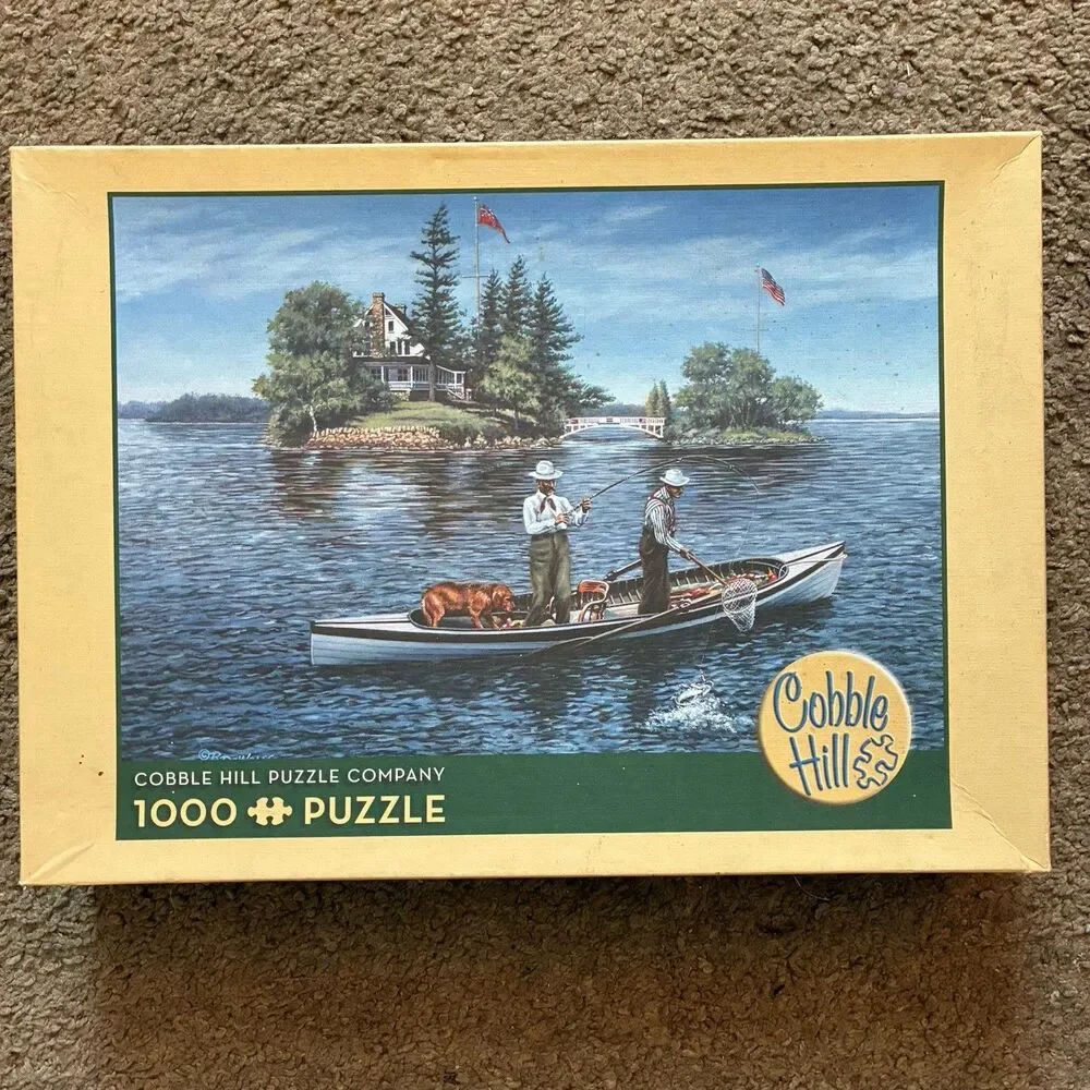 Jigsaw Puzzle Lot of 3 Fishing, Soda Brands, Vintage Christmas 1000 Pieces